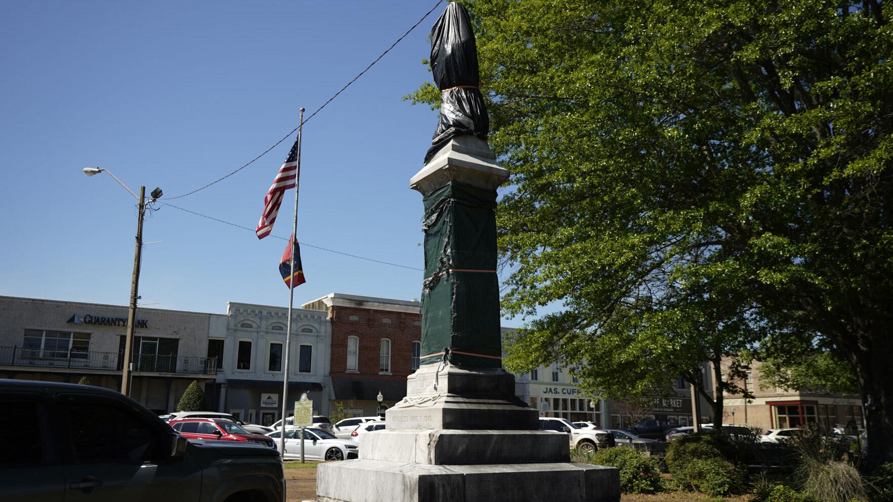 Grenada mayor says a Confederate monument is staying in storage during a lawsuit